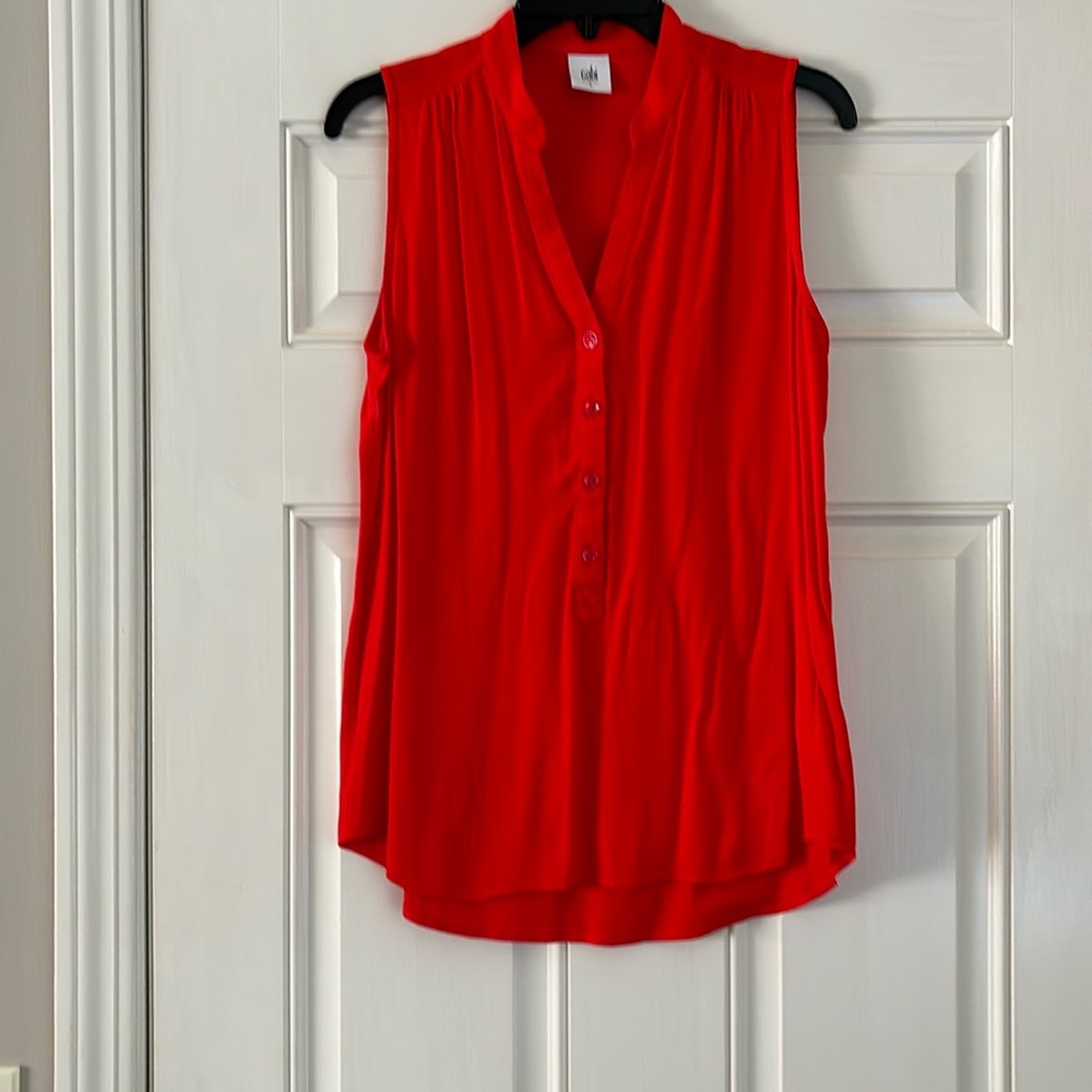 Cabi/Red Sleeveless Blouse Sz Small